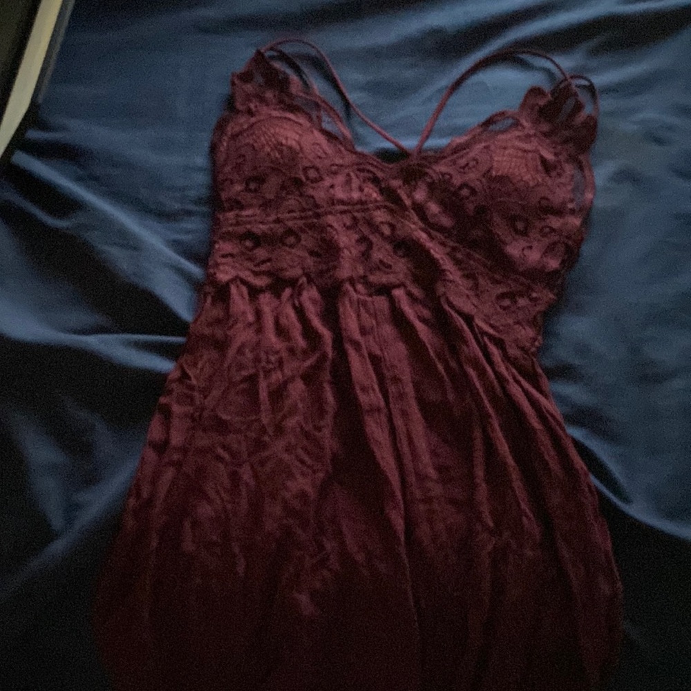 Red laced romper from J for Justify brand